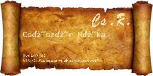 Császár Réka névjegykártya